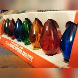 Vintage Christmas Bulbs Cool Lite Indoor Outdoor C 7 1/2 5 Watt Super 8 Kmart